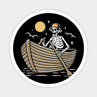 Skull Row a Boat Magnet